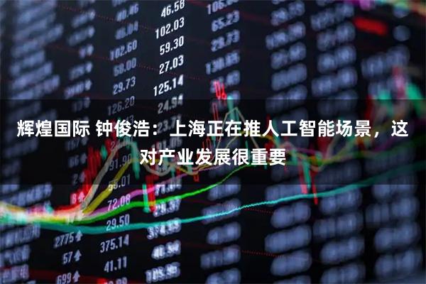 辉煌国际 钟俊浩:上海正在推人工智能场景,这对产业发展很重要